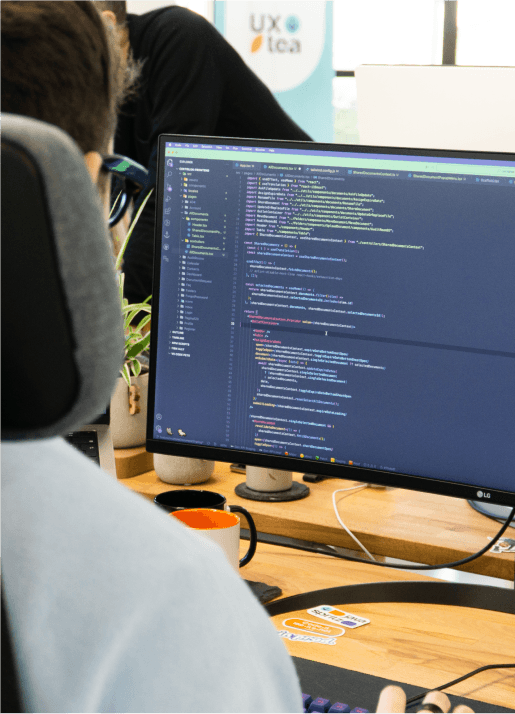 Programmer with code